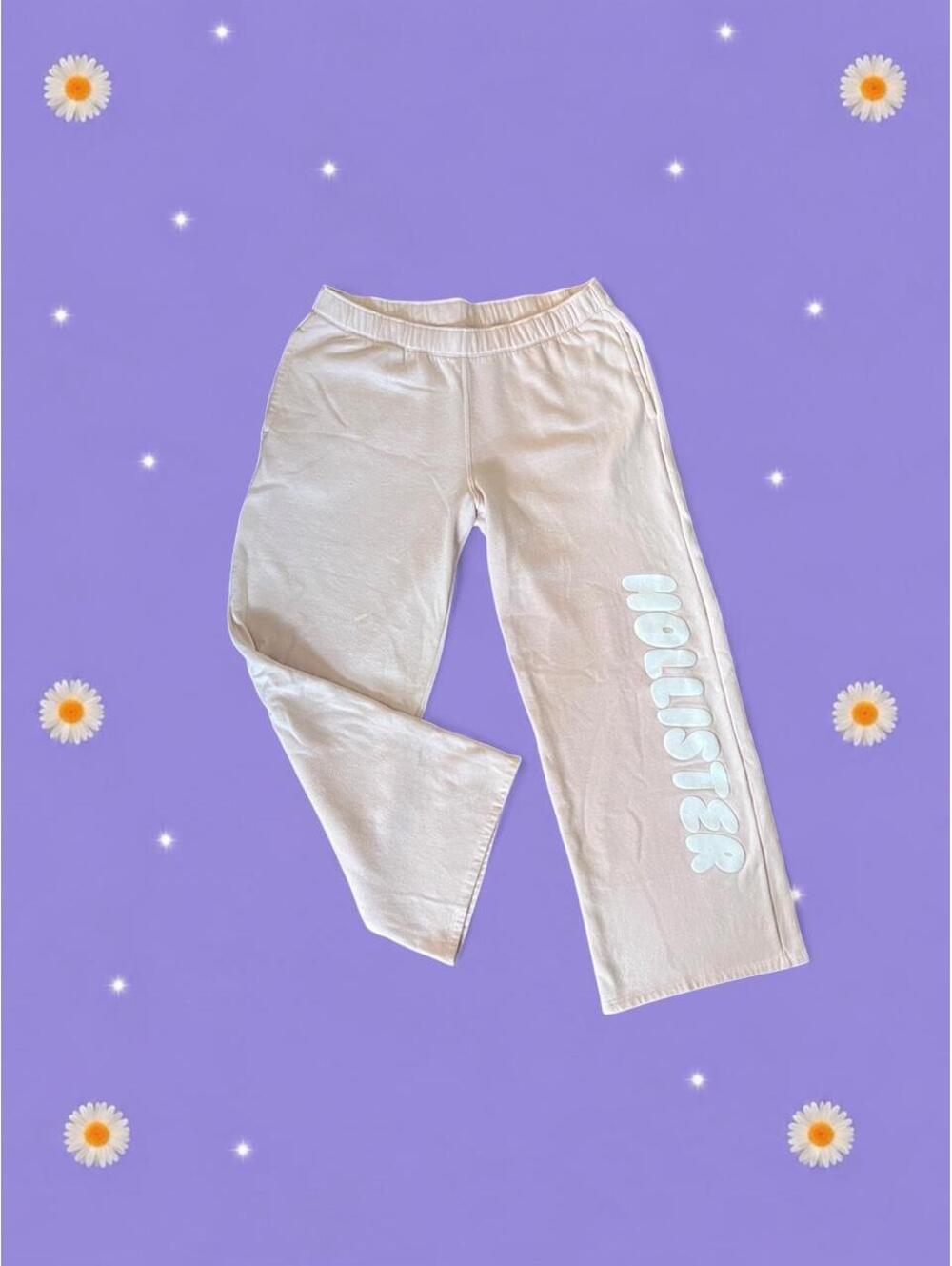 Vintage Y2K Hollister Pink Baggy Wide Leg Sweatpants size large 🩷